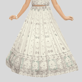 Girls Traditional Sleeves Less Long Choli - Cream