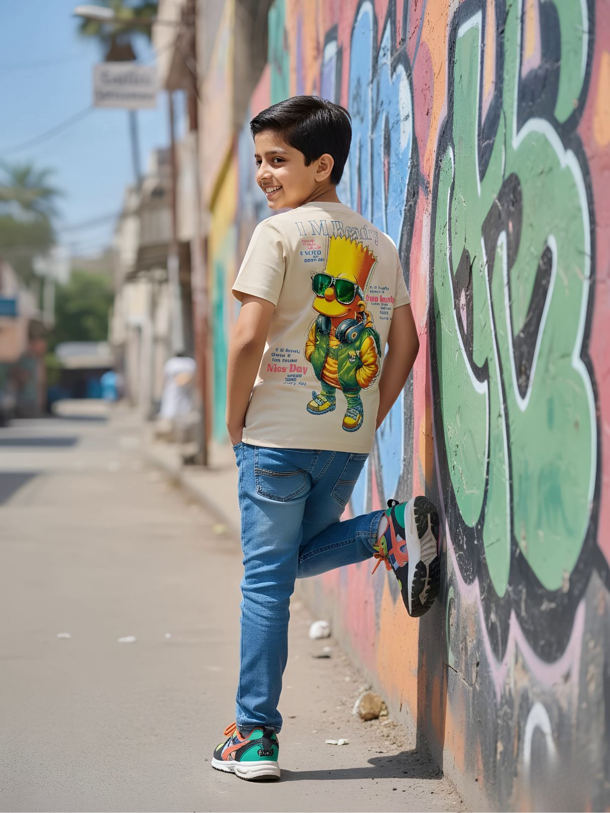Boys' "I'm Ready" Graphic T-Shirt - Cream