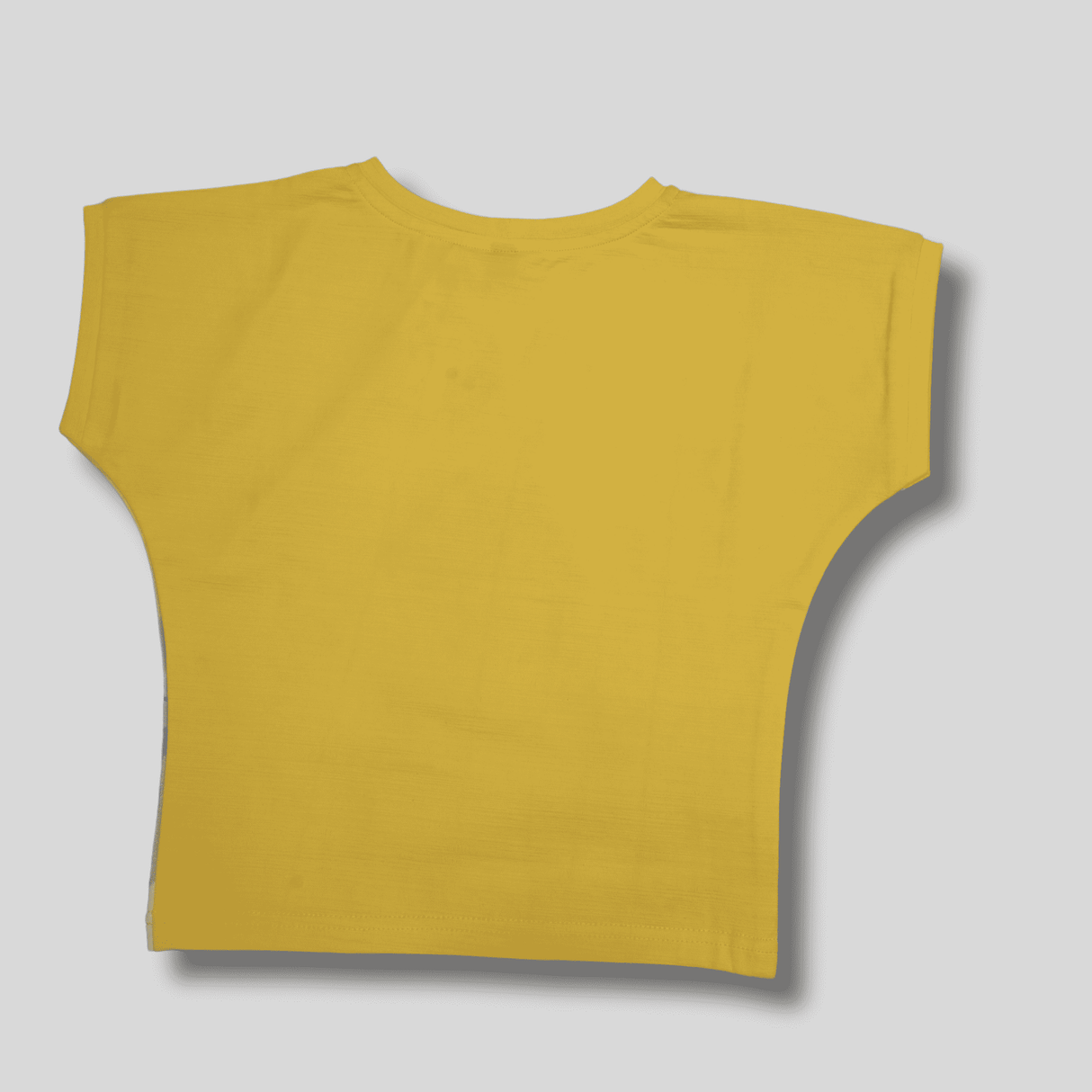 Girls Casual Half Sleeves Printed Round Neck Top - Yellow