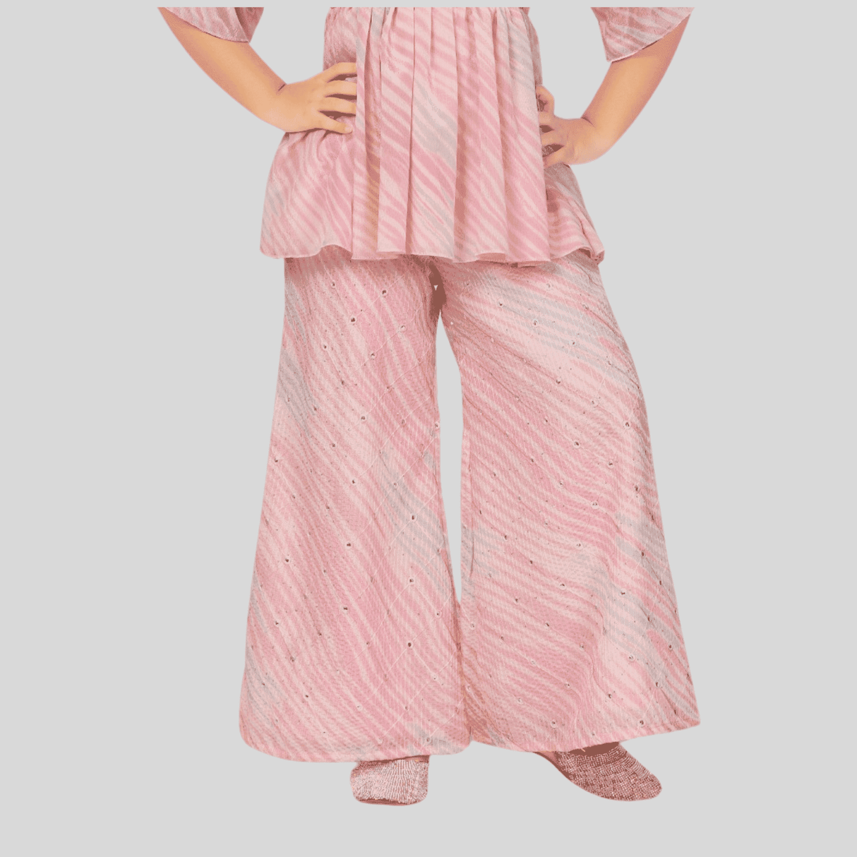 Girls Traditional 3/4th Sleeves Chuddidar Sets - Pink