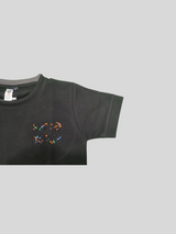 Black Graphic T-Shirt – Colorful Abstract Art & 'Rapid Force' Print - Black