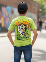 Looney Tunes Taz Mania Logo Kids' Lime Green T-Shirt.