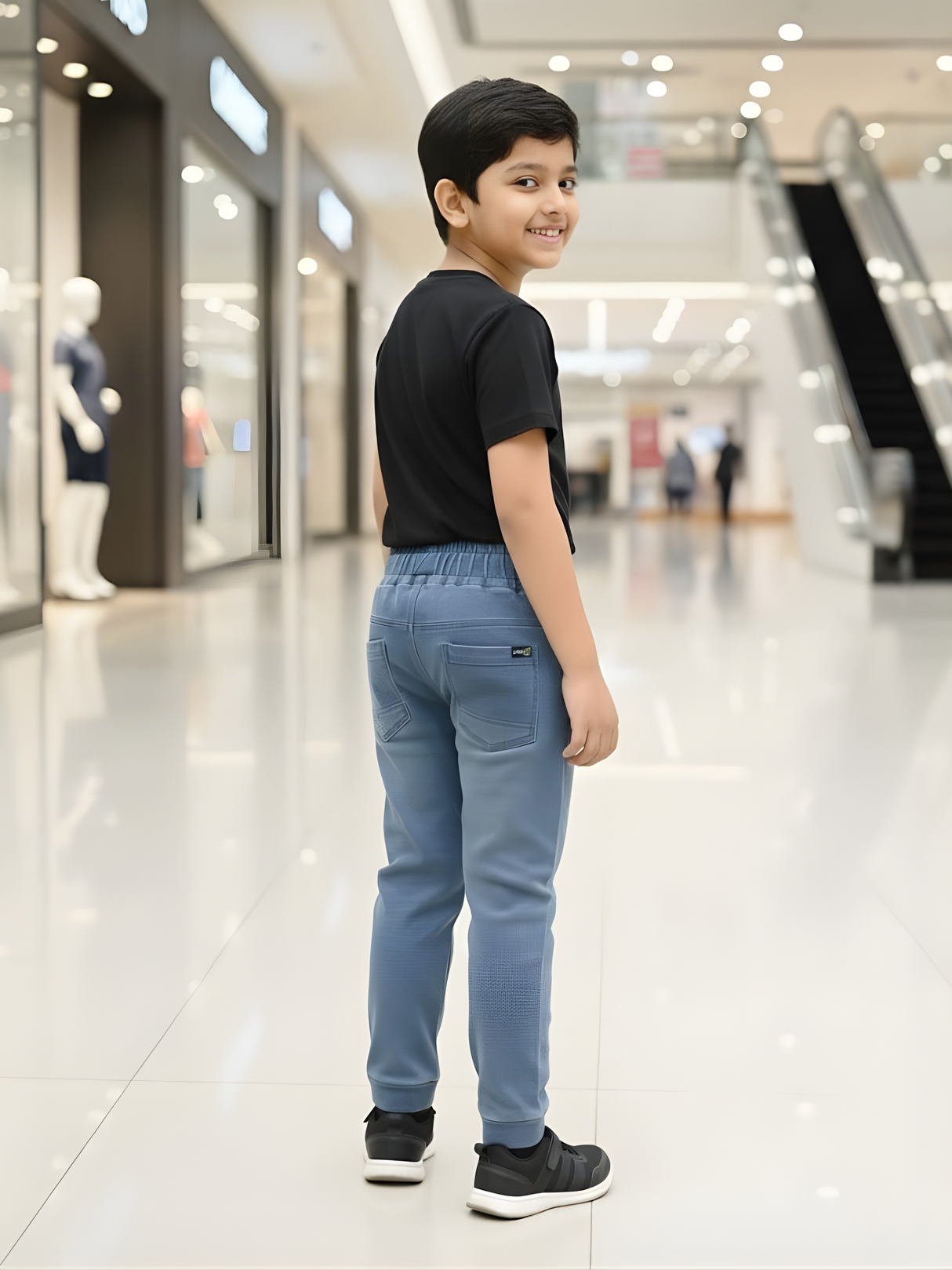 Boys' Light Blue Elasticated Comfort Fit Jeans