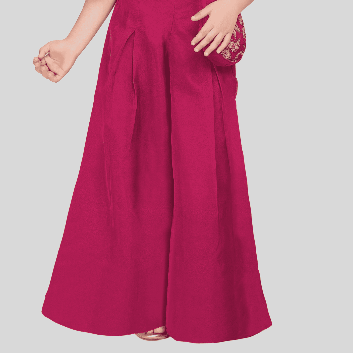 Girls Traditional Half Sleeves Plazo Set - Rani