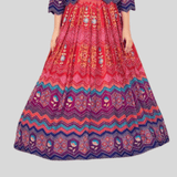 Girls Traditional 3/4th Sleeves Long Choli - Purple