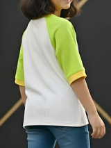 Girls' Vibrant Green Pixel Bunny Raglan T-Shirt