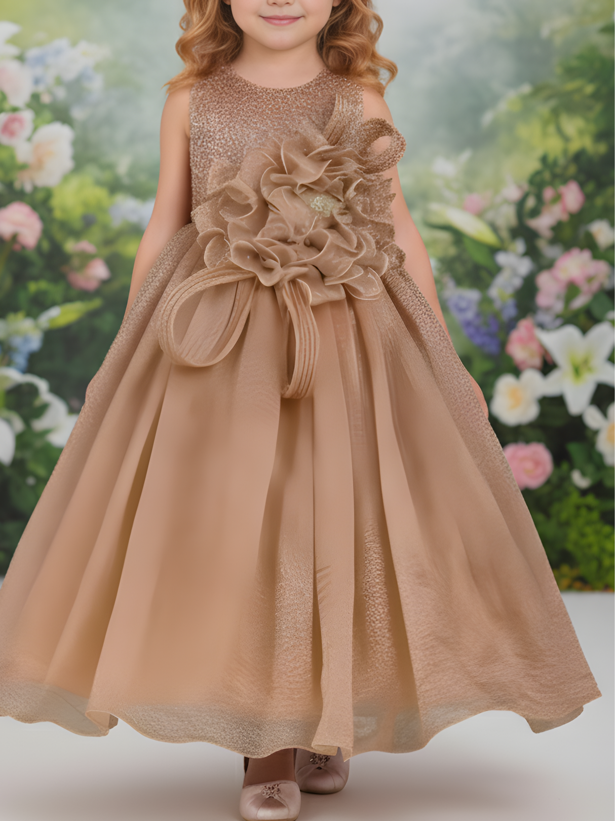 The Enchanted Shimmer Princess Gown (Rose Gold/Bronze).