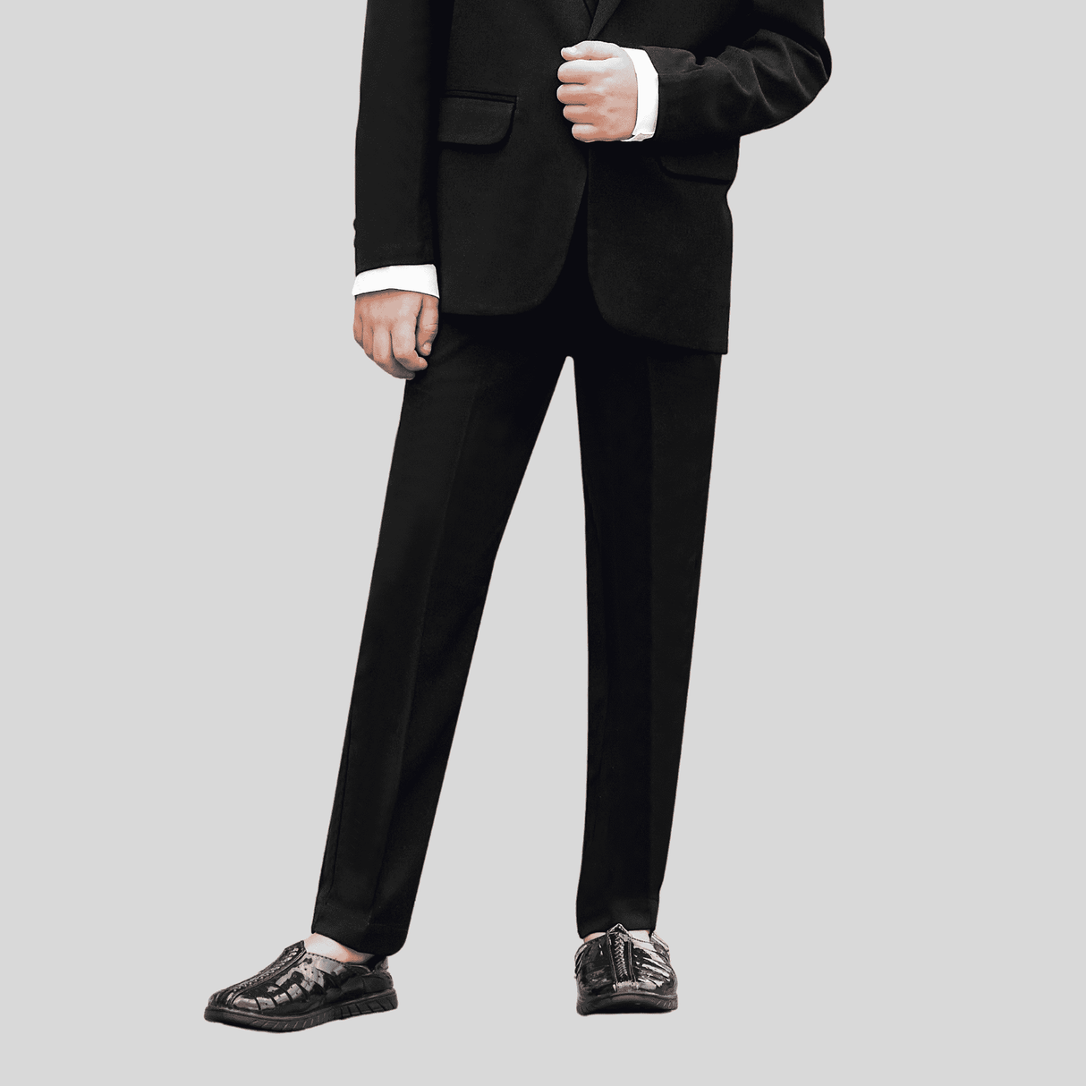 Boys Party 3 Piece Suit With Bow-Black