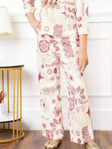 Girls Sleeveless Patchwork Digital Print Jumpsuit with Attached Koti