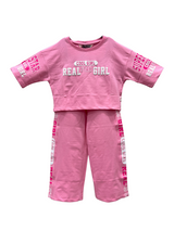 Girls Pink Graphic T-Shirt and Shorts Set - "Cool Girl" and "Real Star" Print
