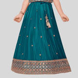 Girls Traditional Sleeves Less Long Choli - Green