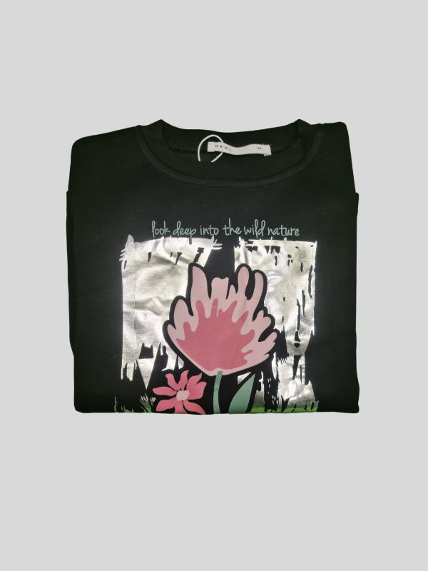 Girls' Floral Graphic T-Shirt – "Spirit of Nature" Design (2 Color Options)