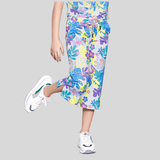 Girls Casual Printed Half Sleeves Capri Set - Purple