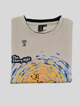Beige Graphic T-Shirt – Van Gogh 'The Starry Night' Inspired Art Print - Cream