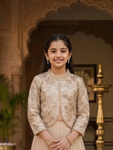 Elegant Cream Sequin Embroidered Lehenga Choli Set for Girls