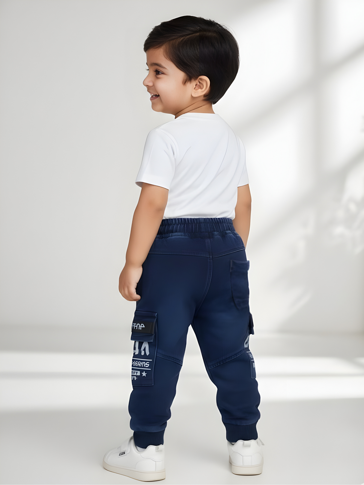Boys Stylish Blue Cargo Jogger Jeans