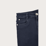 Girls Casual Plain Jeans Pant Fixed Waist - Dark Blue