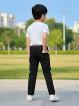 Boys Classic Black Straight Fit Jeans Pants