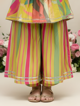 Girls Multicolor Ethnic Dress Set | Traditional Kids Wear