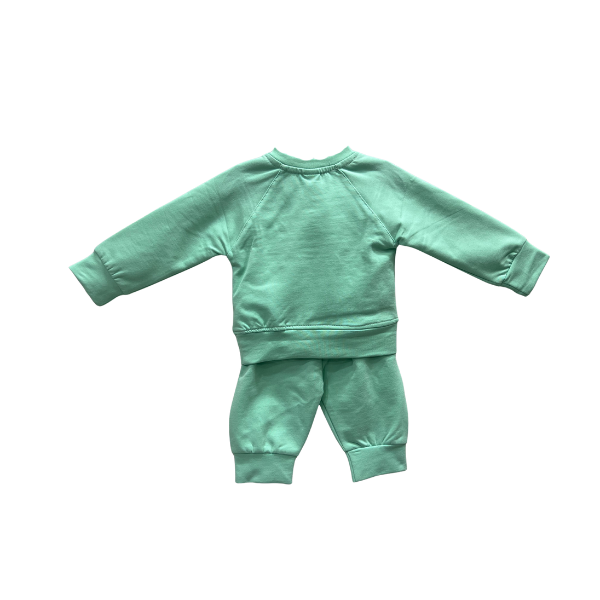 Baby Boy 2-Piece Sweatshirt & Jogger Set – Mint Green "Mummy Makes Me Happy"