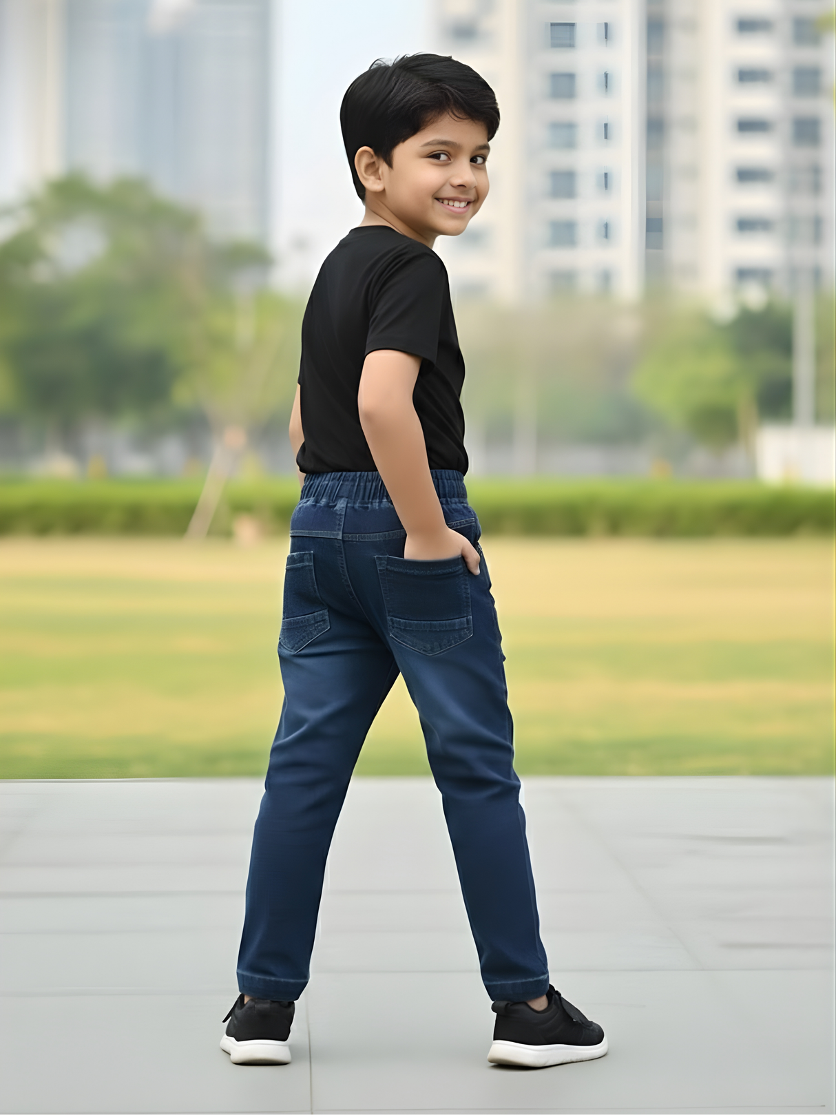 Boys Dark Blue Comfort Fit Denim Jeans