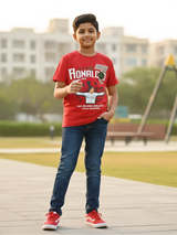Boys' Red Ronaldo Graphic Print T-Shirt
