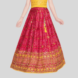 Girls Traditional Sleeves Less Long Choli - Yellow