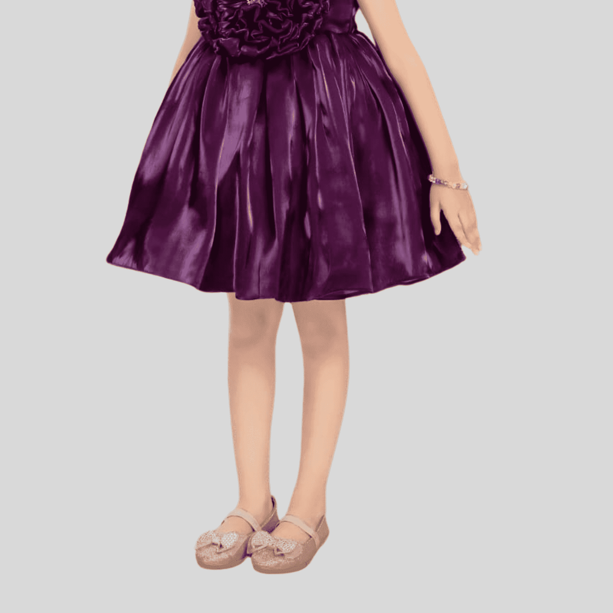 Girls Party Regular Party Frock with work - Purple