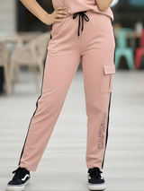 Girls Peach 'Happiness' Graphic Cargo Co-ord Set