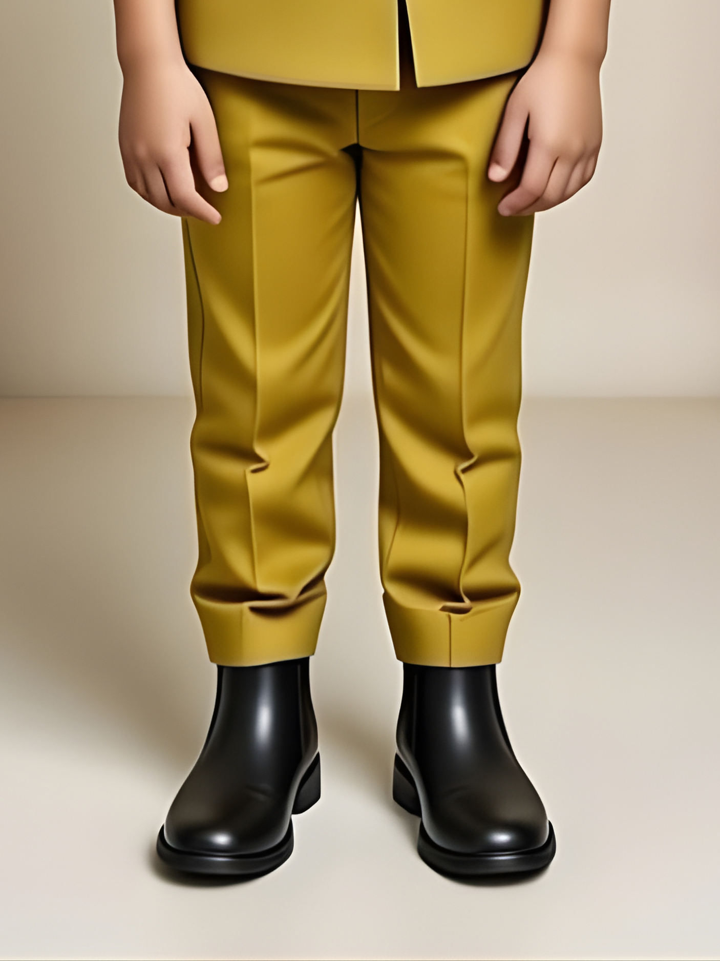 Boys' Yellow Kurta Pajama Set with Multi-Color Floral Printed Nehru Jacket