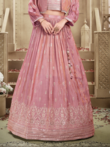 Girls Traditional Sleeves Less Long Choli - Pink