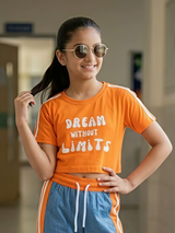 Girls Orange & Blue "Dream Without Limits" Co-ord Set