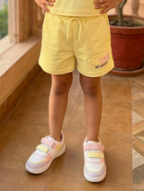 Girls Yellow "Sweet" Graphic Cotton Co-ord Set