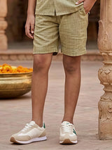 Boys Sage Green Elephant Print Co-ord Set.