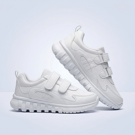 Force 10 Unisex White Velcro School Shoes.