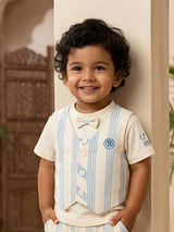 Boys’ Sky Blue Striped Vest & Shorts Coordinate Set