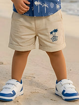 Boys Blue Tropical Palm Print Shirt and Shorts Coordinate Set
