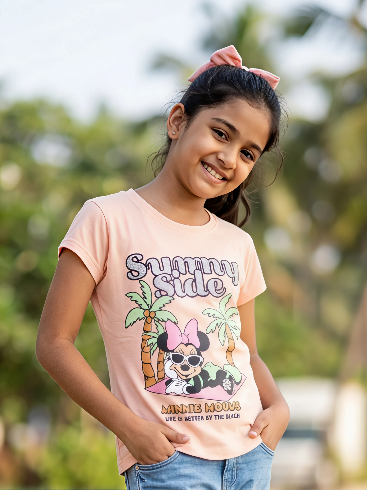 Girls' Pink Minnie Mouse "Sunny Side" Graphic Top