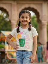Girls Cream "Too Cool For You" Graphic Tops