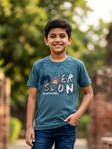 Boys Light Blue "The Adventures" Graphic Print T-Shirt