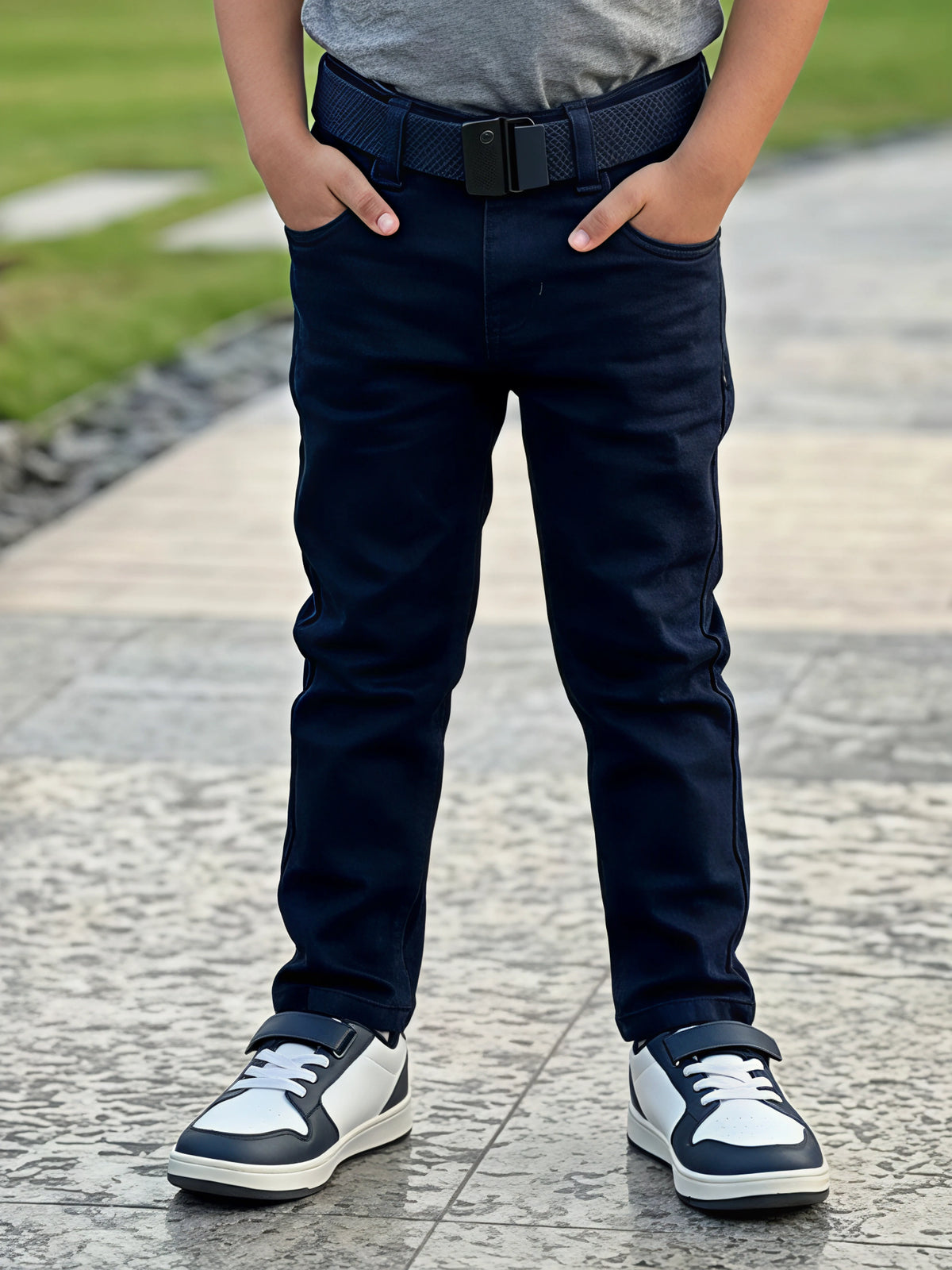Boys Premium Navy Blue Slim Fit Stretchable Denim Jeans