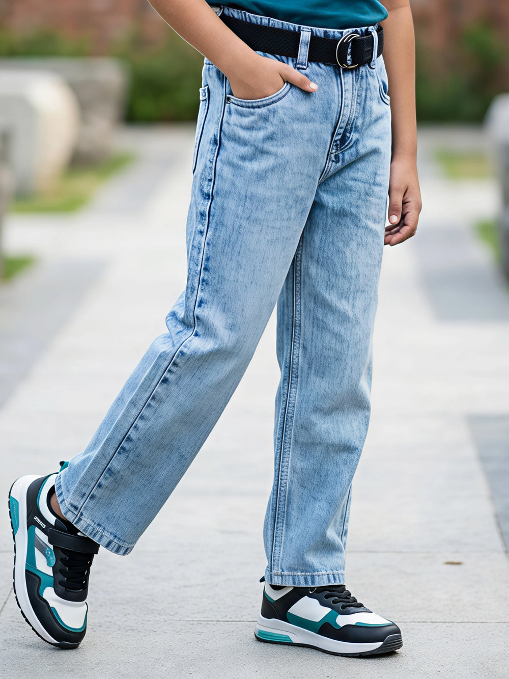 Boys' Premium Light Blue Straight Fit Denim Jeans