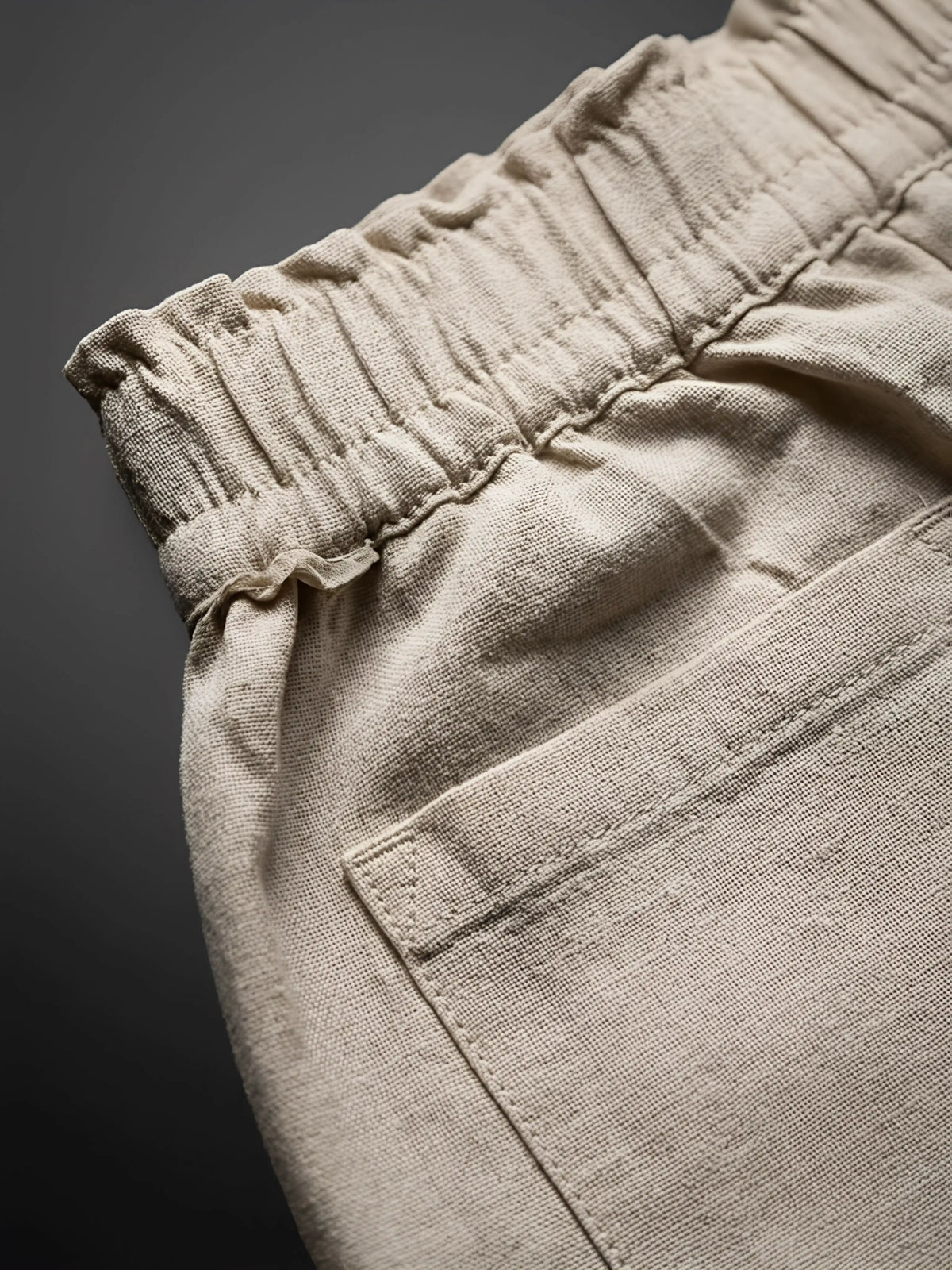 Girls Cream Paperbag Waist Casual Trousers