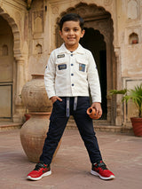 Boys White Urban Utility Jacket & Cargo Coordinate Set