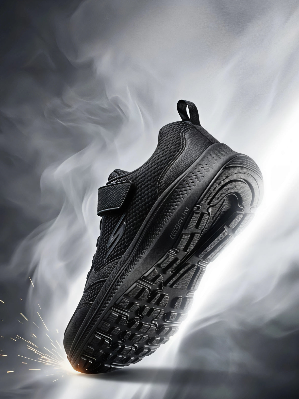 Skechers Unisex Black Velcro School Shoes.