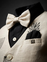 Boys' Black & Off-White Waistcoat Set - Stylish Party Wear
