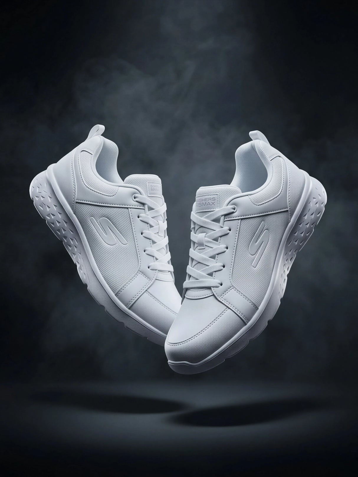 Skechers Essential Lace-Up School Shoes - White.