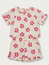 Girls Pink Floral Cotton Short Set
