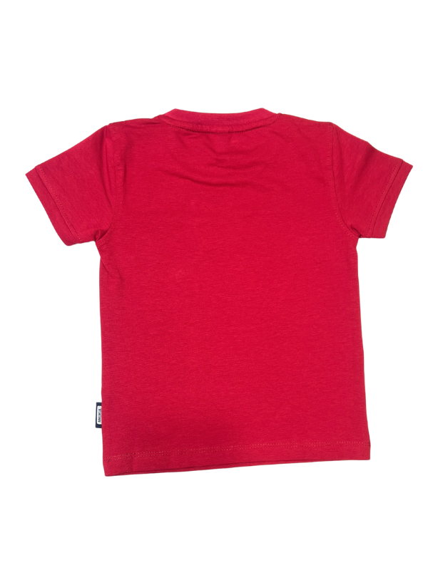 Boys' "Future Freedom" Teddy Bear Graphic T-Shirt - Red Color