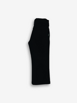 Boys' solid black casual or denim pants with an elastic waist, straight leg, and a thick black web belt with a prominent rectangular silver buckle.

Export to Sheets
